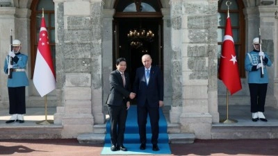 Cumhurbaşkanı Erdoğan, Singapur Başbakanı Wong'u resmi t&ouml;renle karşıladı