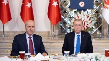 Cumhurbaşkanı Erdoğan, TBMM Başkanı Kurtulmuş'un Meclis'te verdiği iftara katıldı