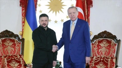 Cumhurbaşkanı Erdoğan, Ukrayna Devlet Başkanı Zelenskiy'i resmi t&ouml;renle karşıladı