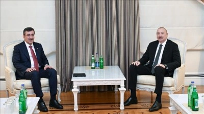 Cumhurbaşkanı Yardımcısı Yılmaz, Azerbaycan Cumhurbaşkanı Aliyev'le g&ouml;r&uuml;şt&uuml;