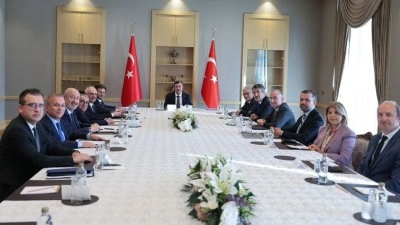Cumhurbaşkanı Yardımcısı Yılmaz, Cumhurbaşkanlığı Ekonomi Politikaları Kurulu &uuml;yeleriyle g&ouml;r&uuml;şt&uuml;
