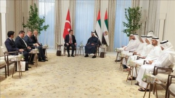 Cumhurbaşkanı Yardımcısı Yılmaz ile Bakan Şimşek, BAE Devlet Başkanı Al Nahyan ile görüştü