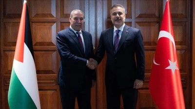 Dışişleri Bakanı Fidan, Filistin Devlet Başkan Yardımcısı Şeyh ile Ankara'da bir araya geldi