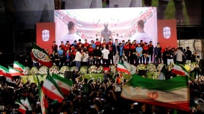 D&uuml;nya Kupası'na katılacak İran Milli Futbol Takımı i&ccedil;in Tahran&rsquo;da t&ouml;ren d&uuml;zenlendi