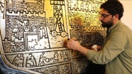 Elazığlı usta 4 bin yıllık Harput kabartmasını oyma sanatıyla ahşaba işledi