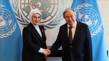 Emine Erdoğan, BM Genel Sekreteri Guterres'le görüştü