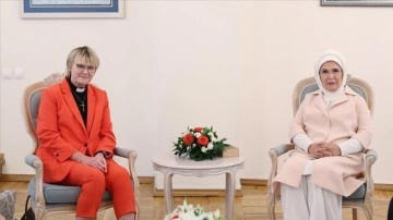 Emine Erdoğan, İsveç Başbakanı Kristersson'un eşi Birgitta Ed ile görüştü