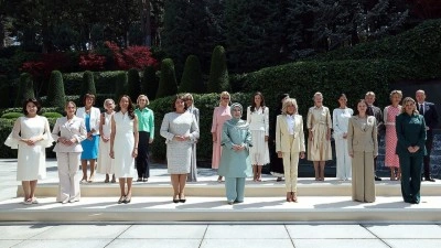 Emine Erdoğan, NATO marjında lider eşleriyle &Ccedil;ankaya K&ouml;şk&uuml;'nde bir araya geldi