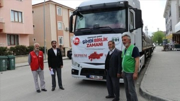 Erzincan'da toplanan 27 ton ihtiyaç malzemesi deprem bölgesine gönderildi