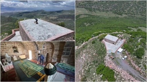 Evliya Dağı'nın zirvesindeki türbenin bakımını 11 yıldır gönüllü yapıyor