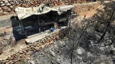 Fethiye'deki orman yangınından etkilenen alanda hasar tespit &ccedil;alışması yapılıyor