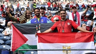 Filistin bayrağı, Mısır Milli Takımı'nın D&uuml;nya Kupası d&ouml;n&uuml;ş&uuml;ndeki kutlamalarda &ouml;ne &ccedil;ıktı
