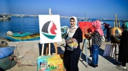 Filistinli kadınlar 'özgürlük filosu' için resim yaptı
