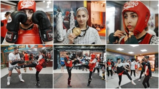 Filistinli Muaythai sporcusu genç kız, kazandığı altın madalyayı Gazze'ye armağan etti
