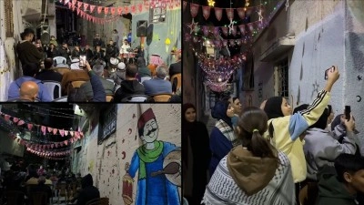 Gazze&rsquo;de yıkımın izleri arasında ramazan gecesi programı d&uuml;zenlendi