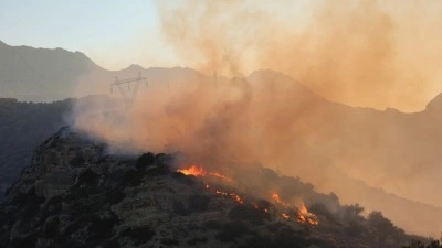 Girit Adası'nda orman yangını &ccedil;ıktı