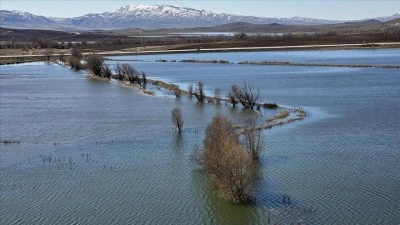 Hafik Lota G&ouml;l&uuml;'nde doluluk oranı kar sularıyla son yılların en y&uuml;ksek seviyesine ulaştı