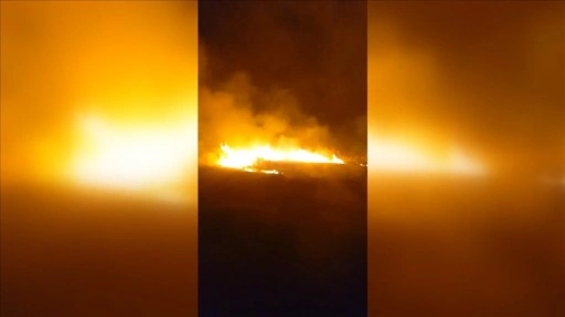 Hakkari'de Nehil Sazlığı'nda çıkan yangına müdahale ediliyor