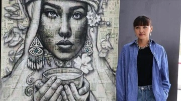 Halıya resim yapan Kazak ressam, sosyal medyada ün kazandı