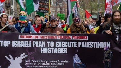 Hollanda'da "Filistinli Esirler G&uuml;n&uuml;" dolayısıyla protesto d&uuml;zenlendi