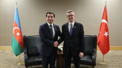 İletişim Başkanı Duran, Azerbaycan Cumhurbaşkanı M&uuml;şaviri Hacıyev ile bir araya geldi