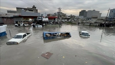 Irak&rsquo;ın Erbil kentinde etkili olan yağış hayatı olumsuz etkiledi