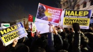 İran'ın Ankara ve İstanbul'daki temsilcilikleri önünde Halep protestosu
