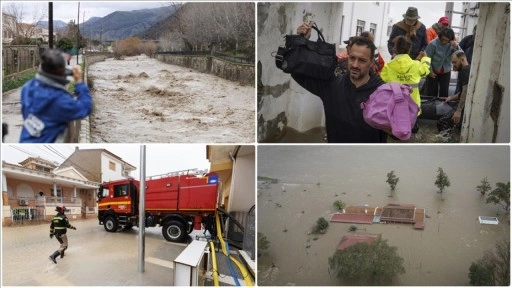 İspanya ve Portekiz şiddetli yağışlara karşı m&uuml;cadele ediyor
