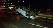 Isparta'da kaza yapan araç ters döndü: 1 yaralı