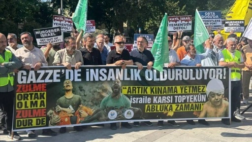 İsrail'in Filistin ve İran'a yönelik saldırıları İstanbul'da protesto edildi