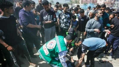 İsrail'in, Gazze'deki Aksa Şehitleri Hastanesi yakınına d&uuml;zenlediği saldırıda 6 Filistinli
