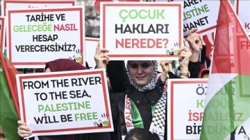 İsrail'in Gazze'ye saldırıları, "Küresel Eylem Günü" kapsamında Ankara'da p
