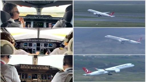 İstanbul Havalimanı'ndaki üçlü pist uygulamasıyla bir saatte 81 uçak havalandı