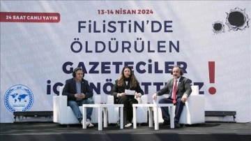 İstanbul'da, Filistin'de öldürülen gazeteciler için 24 saat sürecek tepki yayını başladı