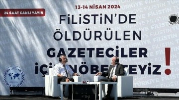 İstanbul'da, Filistin'de öldürülen gazeteciler için 24 saatlik tepki yayını tamamlandı