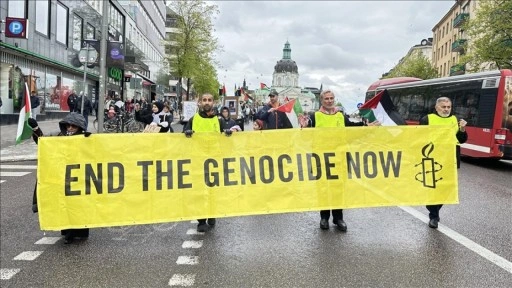 İsveç'te İsrail'in Gazze'ye yönelik saldırıları protesto edildi