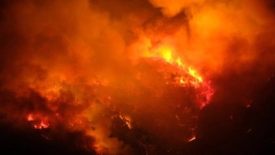 İtalya'nın g&uuml;neyindeki iki b&ouml;lgede &ccedil;ıkan orman yangınlarına m&uuml;dahale ediliyor