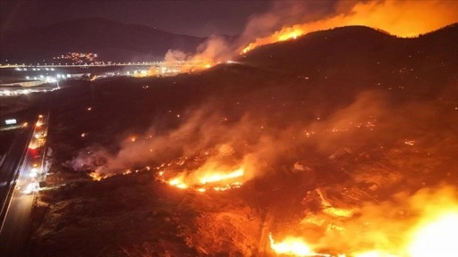 İzmir'de çöplük alanda başlayıp ormana sıçrayan yangın kontrol altına alındı