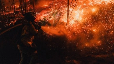 Japonya'nın Iwate eyaletindeki orman yangınlarını s&ouml;nd&uuml;rme &ccedil;alışmaları ikinci g&uuml;n&uuml;nde devam edi