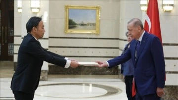 Japonya'nın Ankara Büyükelçisi Katsumata, Cumhurbaşkanı Erdoğan'a güven mektubu sundu