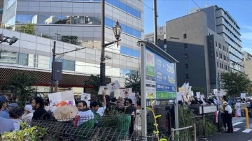 Japonya'nın başkenti Tokyo'da "Gazze'ye özgürlük" gösterisi düzenlendi