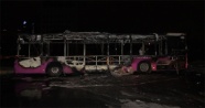 Kağıthane’de halk otobüsü alev alev yandı