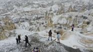 Kapadokya’da 'kar beyaz' güzellik