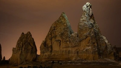 Kapadokya'nın g&uuml;zelliği gece saatlerine de taşındı
