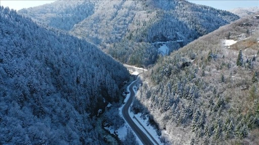 Karla kaplanan K&uuml;re Dağları havadan g&ouml;r&uuml;nt&uuml;lendi