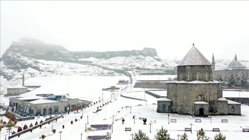Kars ve Ardahan'da kar yağışı ile sis etkili oluyor