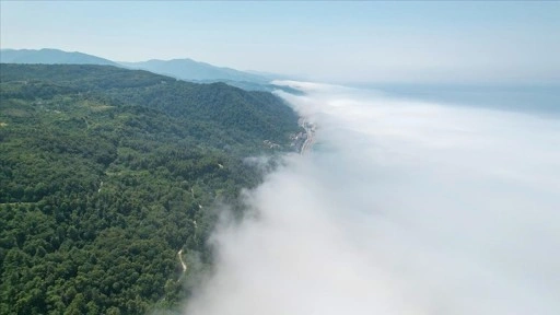 Kastamonu'da oluşan sis dronla görüntülendi