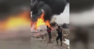 Kaza yapan tankerle kamyon alev alev yandı: 2 ölü