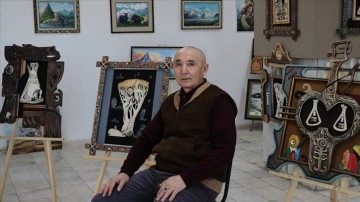 Kazak ressam hayvanların kürek kemiklerini resimle sanat eserine dönüştürüyor