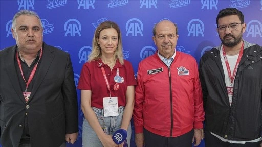 KKTC Cumhurbaşkanı Tatar, TEKNOFEST KKTC'de AA standını ziyaret etti